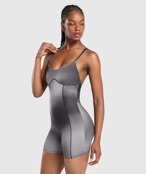 Fashion Gymshark Strappy All in One MetalGrey