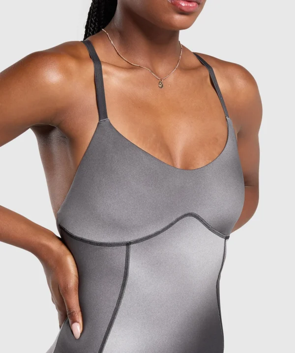 Fashion Gymshark Strappy All in One MetalGrey