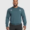 Online Gymshark Strength and Conditioning Long Sleeve T-Shirt CargoBlue