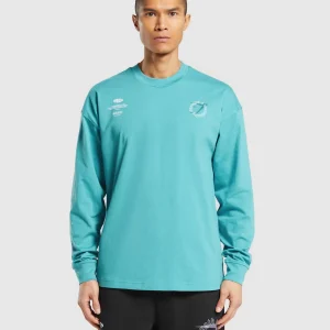 Online Gymshark Strength and Conditioning Long Sleeve T-Shirt ArtificialTeal