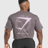 Hot Gymshark Strength and Conditioning T-Shirt BrushedPurple