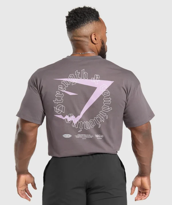 Hot Gymshark Strength and Conditioning T-Shirt BrushedPurple