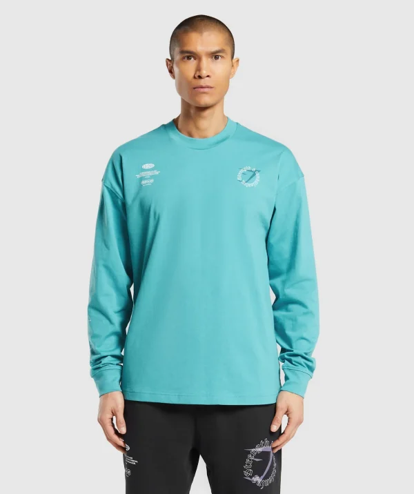 Online Gymshark Strength and Conditioning Long Sleeve T-Shirt ArtificialTeal