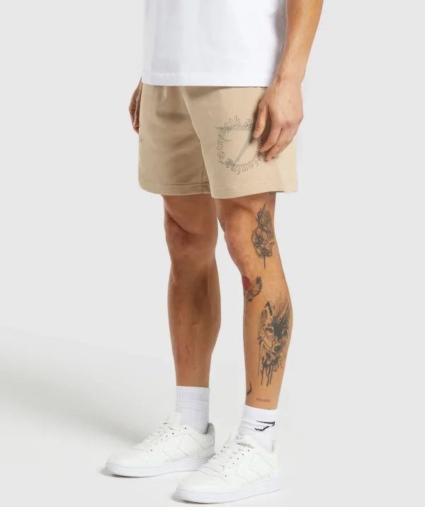 Online Gymshark Strength and Conditioning 7" Shorts VanillaBeige