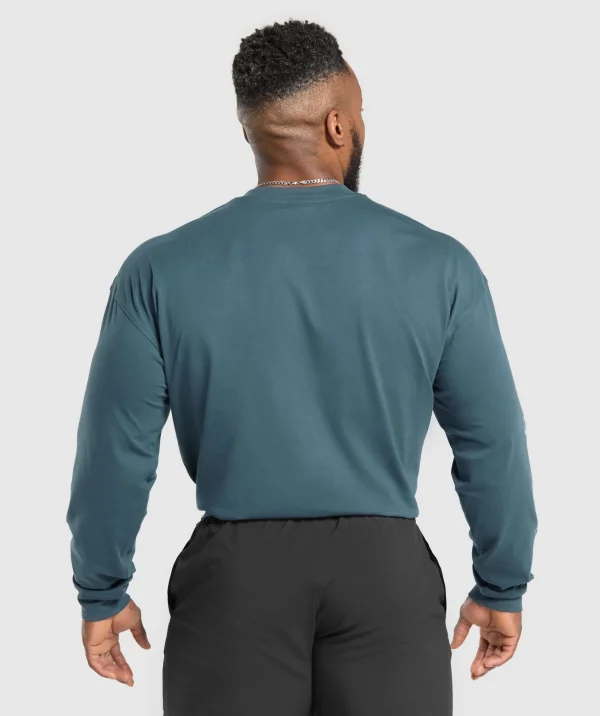 Online Gymshark Strength and Conditioning Long Sleeve T-Shirt CargoBlue