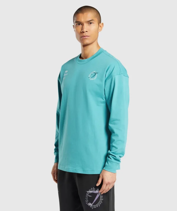 Online Gymshark Strength and Conditioning Long Sleeve T-Shirt ArtificialTeal