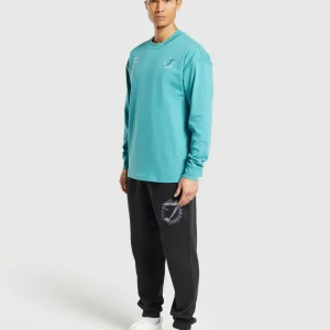 Online Gymshark Strength and Conditioning Long Sleeve T-Shirt ArtificialTeal