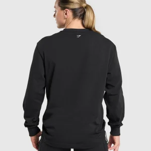 Discount Gymshark Strength Department Animal Long Sleeve T-Shirt Black