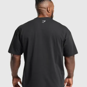 Clearance Gymshark Strength Department Animal Oversized T-Shirt Black