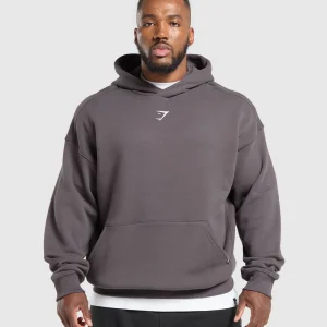 Hot Gymshark Strength Department Animal Oversized Hoodie GreyedPurple