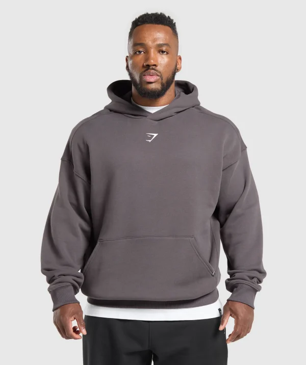 Hot Gymshark Strength Department Animal Oversized Hoodie GreyedPurple