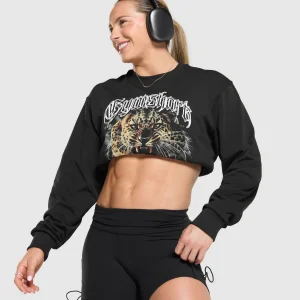 Discount Gymshark Strength Department Animal Long Sleeve T-Shirt Black