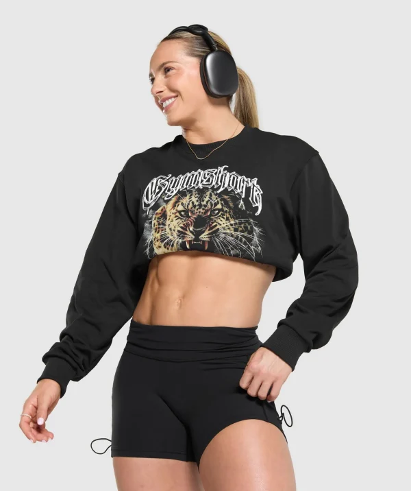 Discount Gymshark Strength Department Animal Long Sleeve T-Shirt Black