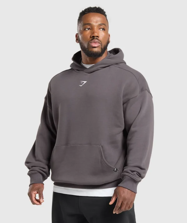 Hot Gymshark Strength Department Animal Oversized Hoodie GreyedPurple