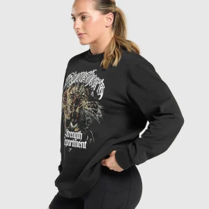 Discount Gymshark Strength Department Animal Long Sleeve T-Shirt Black