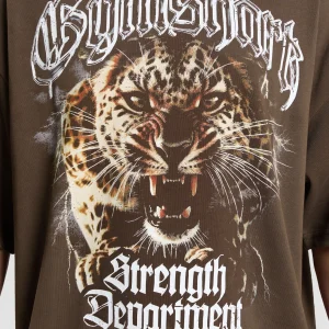 Sale Gymshark Strength Department Animal T-Shirt ArchiveBrown