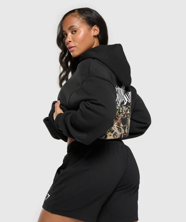 Online Gymshark Strength Department Animal Hoodie Black