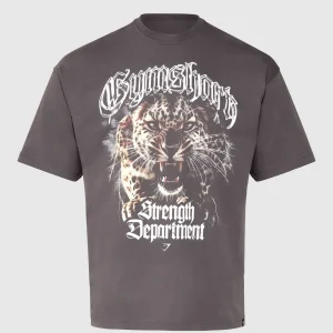 Sale Gymshark Strength Department Animal Oversized T-Shirt GreyedPurple