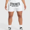 Outlet Gymshark Strength Department Graphic Shorts White