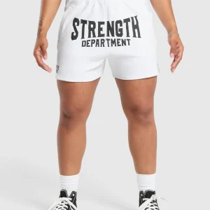 Outlet Gymshark Strength Department Graphic Shorts White