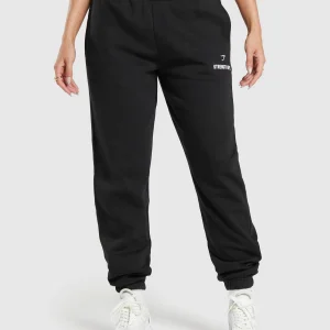 Hot Gymshark Strength Department Graphic Joggers Black