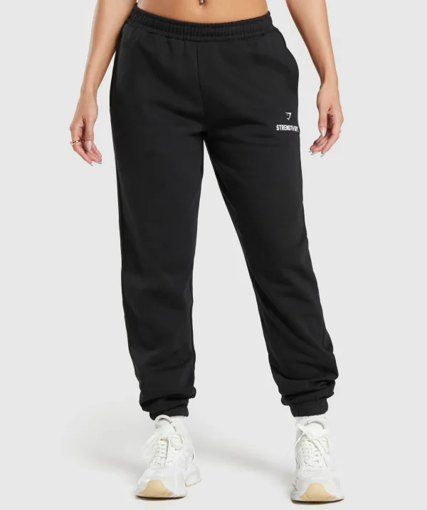 Hot Gymshark Strength Department Graphic Joggers Black