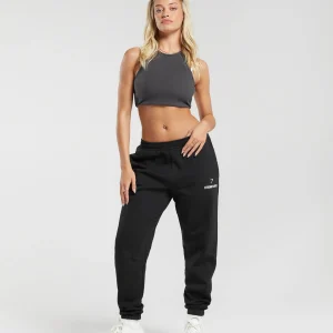 Hot Gymshark Strength Department Graphic Joggers Black