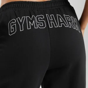 Hot Gymshark Strength Department Graphic Joggers Black