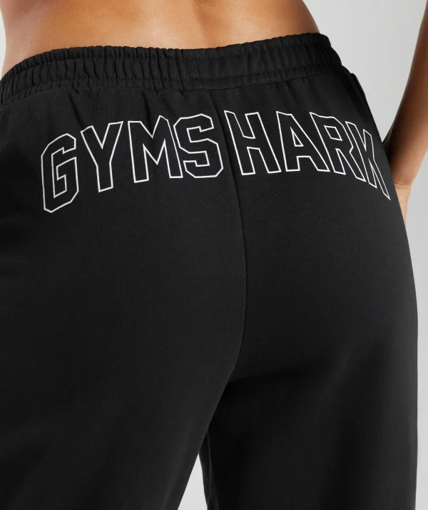 Hot Gymshark Strength Department Graphic Joggers Black