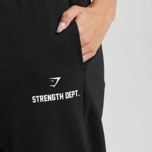 Hot Gymshark Strength Department Graphic Joggers Black