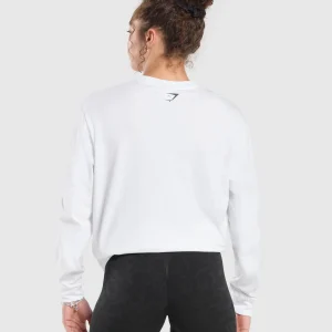 Online Gymshark Strength Department Long Sleeve Skater White