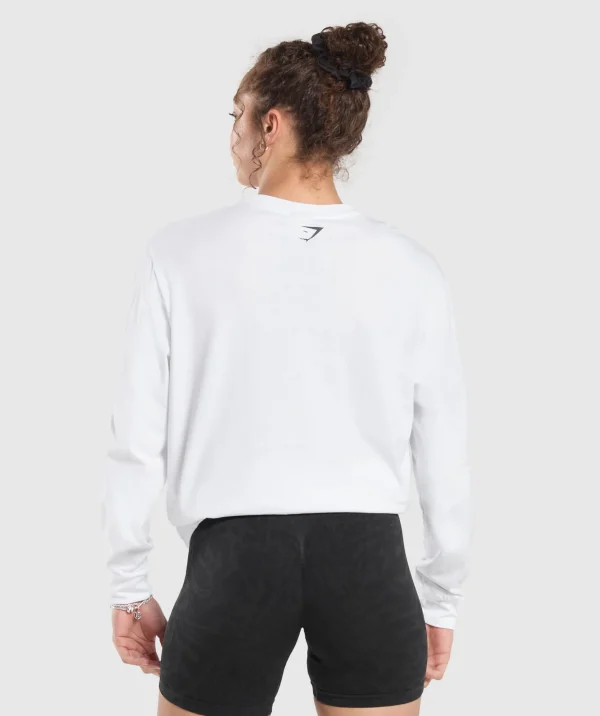 Online Gymshark Strength Department Long Sleeve Skater White