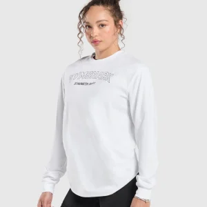 Online Gymshark Strength Department Long Sleeve Skater White