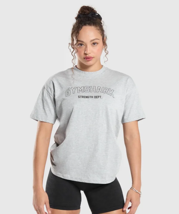 Best Gymshark Strength Department Oversized T-Shirt LightGreyCoreMarl