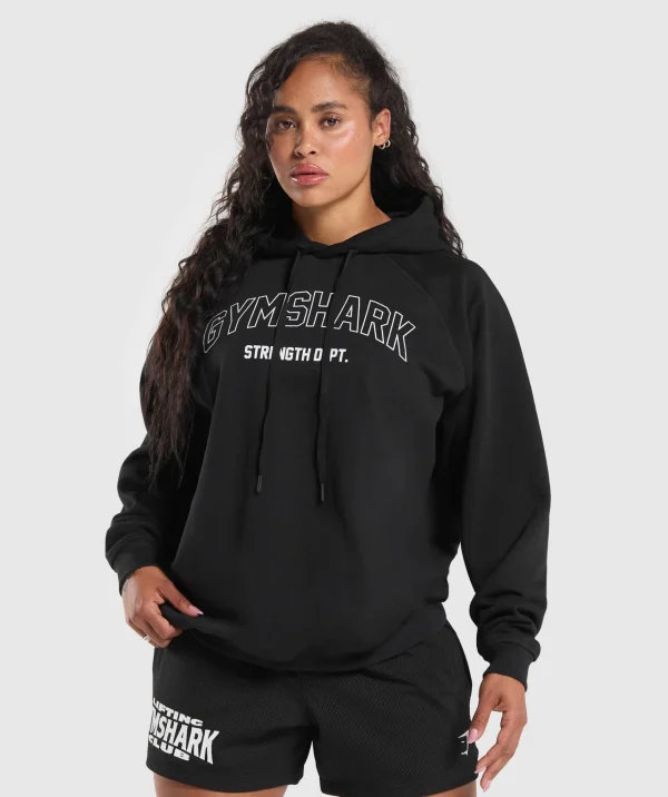 Outlet Gymshark Strength Department Oversized Hoodie Black