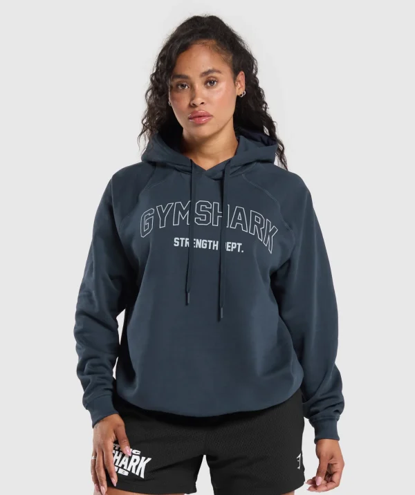 New Gymshark Strength Department Oversized Hoodie HeavyBlue