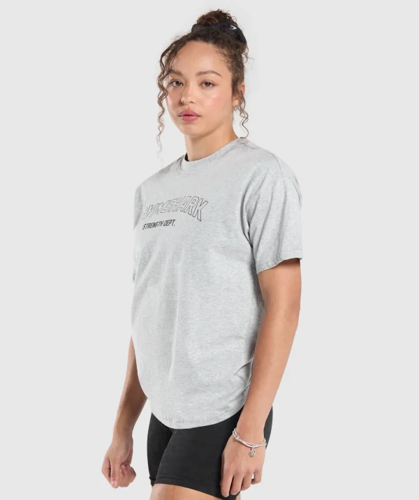 Best Gymshark Strength Department Oversized T-Shirt LightGreyCoreMarl