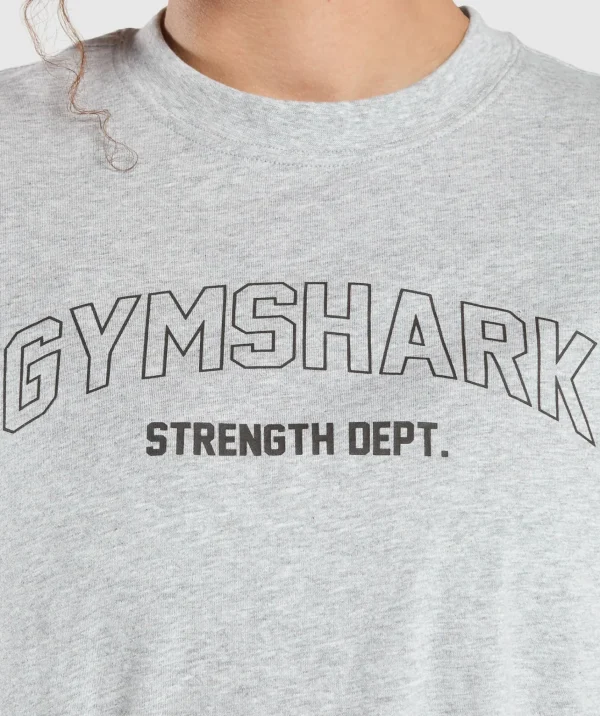 Best Gymshark Strength Department Oversized T-Shirt LightGreyCoreMarl