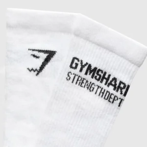 Best Gymshark Strength Dept. Graphic Crew Socks White