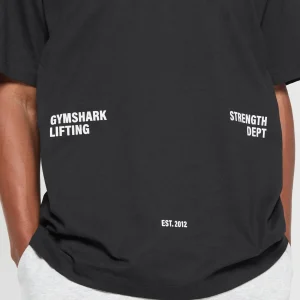 Clearance Gymshark Strength Dept Graphic T-Shirt Black