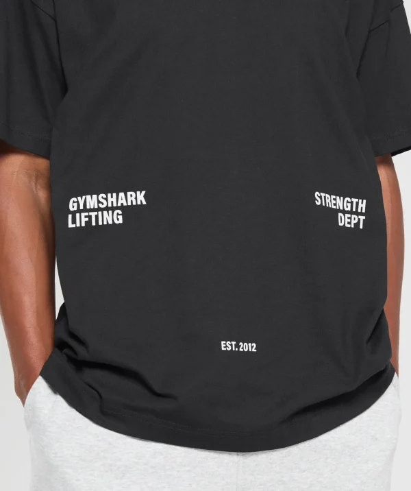 Clearance Gymshark Strength Dept Graphic T-Shirt Black