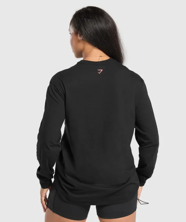 Outlet Gymshark Strength In Numbers Long Sleeve Top Black