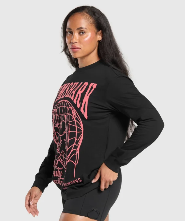 Outlet Gymshark Strength In Numbers Long Sleeve Top Black