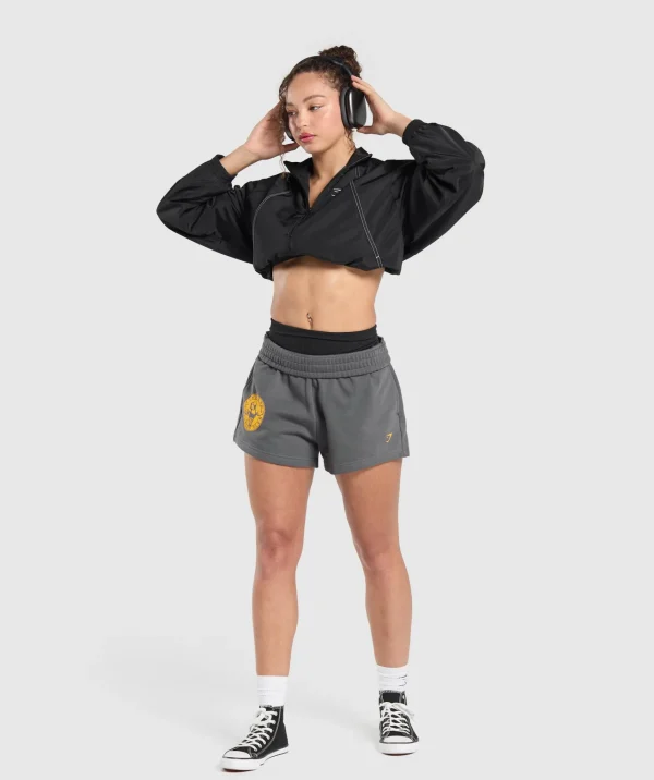 Clearance Gymshark Strong Girl Lifting Club Graphic Shorts PitchGrey