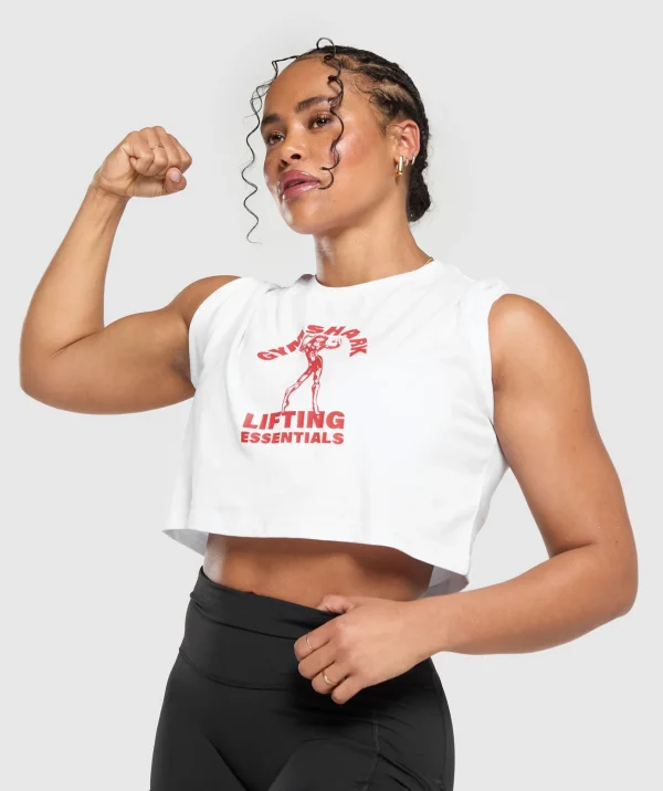 Fashion Gymshark Strong Women Crop Top White