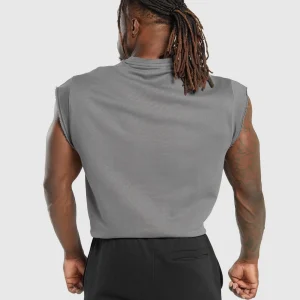 New Gymshark Super Natural Cut Off Tank BrushedGrey