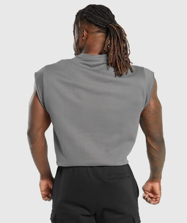 New Gymshark Super Natural Cut Off Tank BrushedGrey