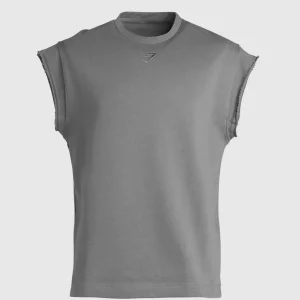 New Gymshark Super Natural Cut Off Tank BrushedGrey