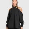 Clearance Gymshark Superset Longline Sweatshirt Black