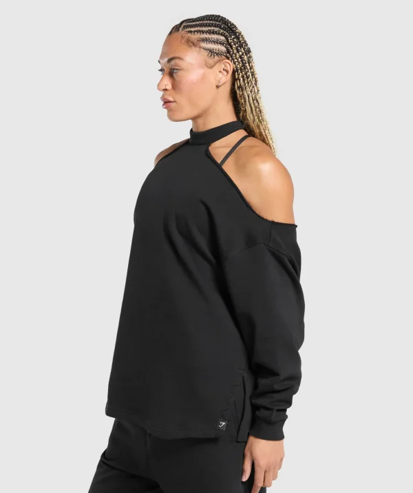 Clearance Gymshark Superset Longline Sweatshirt Black